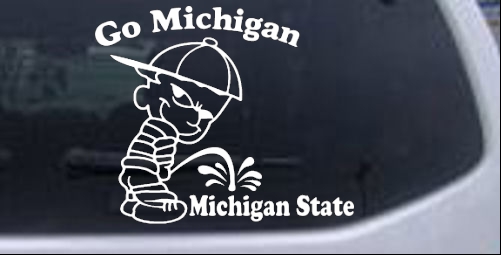 Go Michigan Pee On Michigan State Pee Ons car-window-decals-stickers