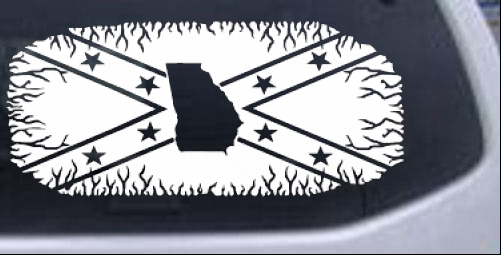 Confederate Rebel Battle Flag Georgia Country car-window-decals-stickers