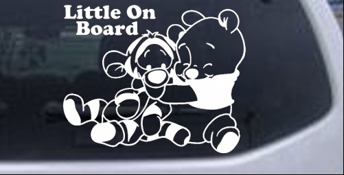 Little On Board Pooh Tigger Girlie car-window-decals-stickers
