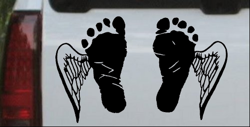 Baby Footprints Angel Wings