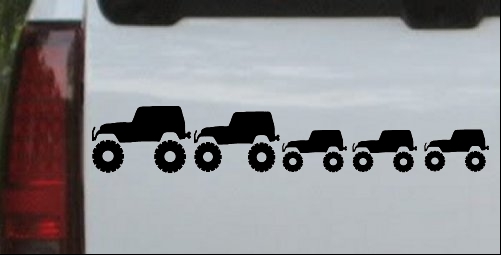 Jeep Stick Family With Three Kids