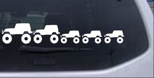 Jeep Stick Family With Three Kids Off Road car-window-decals-stickers