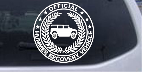 Official Hummer Recovery Vehicle Off Road car-window-decals-stickers