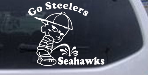 Go Steelers Pee On Seahawks Pee Ons car-window-decals-stickers