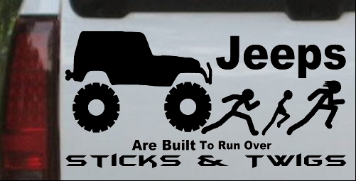 Jeep Running Over Stick Family