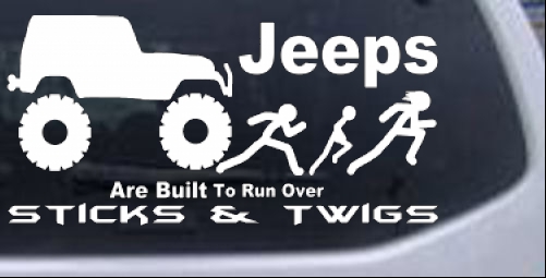 Jeep Running Over Stick Family Off Road car-window-decals-stickers