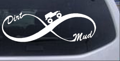 Jeep Infinity Sign with Dirt and mud Off Road car-window-decals-stickers