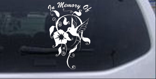 In Memory Of Swirl Vine Hummingbird In Memory Of car-window-decals-stickers