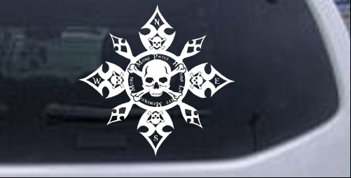 Skull Compass Death is Clear Hour is Unknown Remember you will Die Skulls car-window-decals-stickers