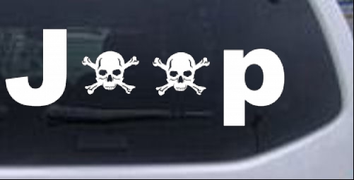 Jeep Skull Crossbones Off Road car-window-decals-stickers
