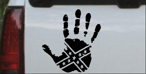 Muddy Dirty Hand Wave Confederate Rebel Flag
