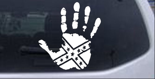 Muddy Dirty Hand Wave Confederate Rebel Flag Car or Truck Window Decal  Sticker - Rad Dezigns