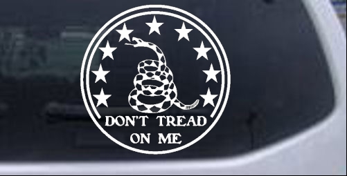 Gadsden Snake Dont Tread On Me Circle Military car-window-decals-stickers