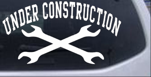 Under Construction Cross Wrenches Moto Sports car-window-decals-stickers