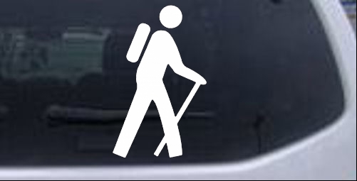 Hiking Hiker Stick Figure Hunting And Fishing car-window-decals-stickers