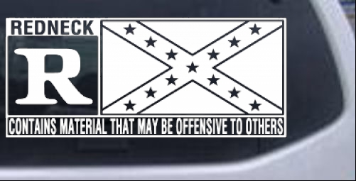 Rated R Redneck Confederate Flag  Country car-window-decals-stickers