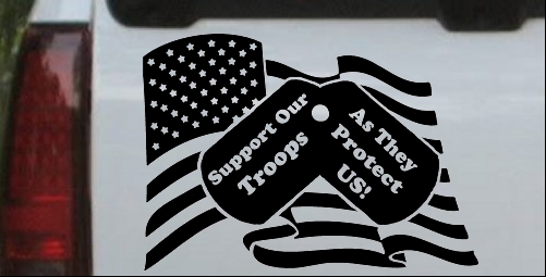 Support Our Troops As They Protect Us American Flag Dog Tags