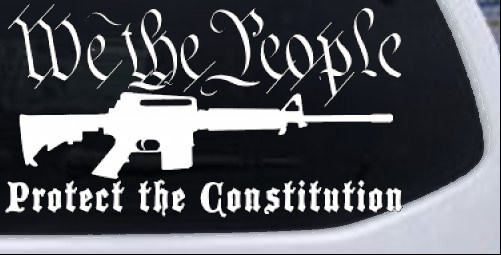 We The People Protect The Constitution AR 15 Guns car-window-decals-stickers