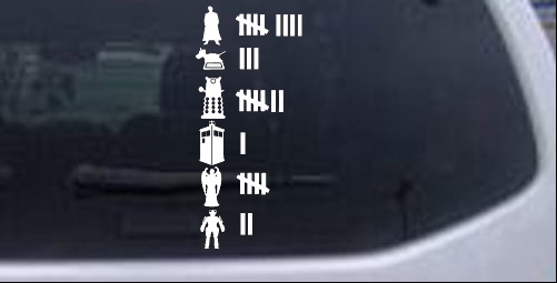 Doctor Who Keeping Count Sci Fi car-window-decals-stickers