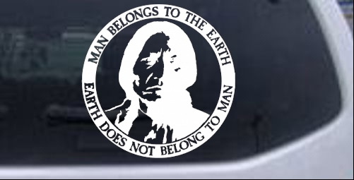 Native American Indian Man Belongs To Earth Western car-window-decals-stickers