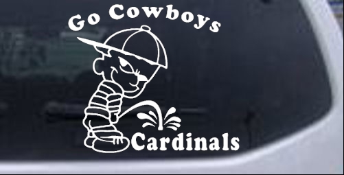Go Cowboys Pee On Cardinals Pee Ons car-window-decals-stickers