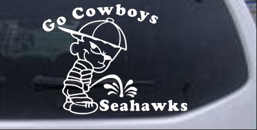 Go Cowboys Pee On Seahawks Pee Ons car-window-decals-stickers