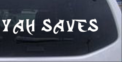 Yah Saves Christian car-window-decals-stickers