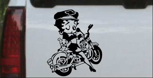 Betty Boop On Motorcycle With Dog