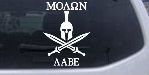 Spartan Helmet Molon Labe Military car-window-decals-stickers