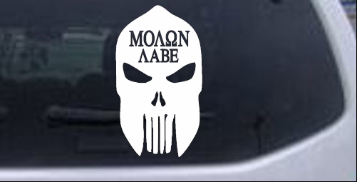 Punisher Skull Spartan Helmet Molon Labe Military car-window-decals-stickers