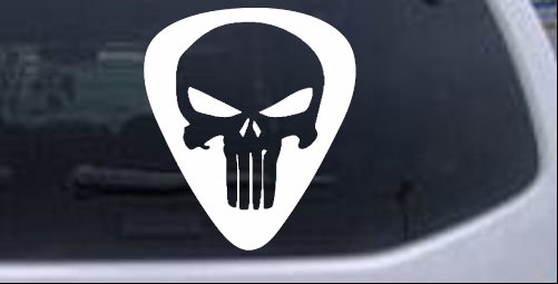 Punisher Skull Guitar Pick Music car-window-decals-stickers