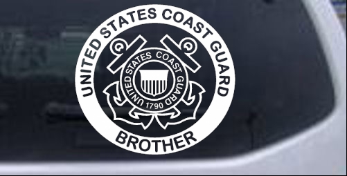 United States Coast Guard Brother Military car-window-decals-stickers