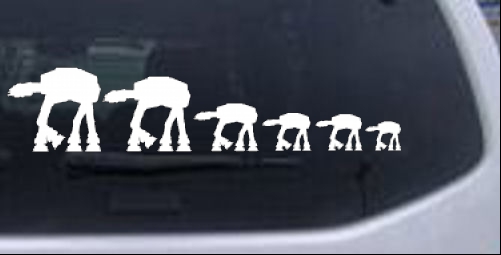 Star Wars AT AT Stick Figure Family Four Kids Sci Fi car-window-decals-stickers