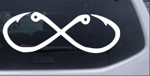Infinity Fish Hooks Hunting And Fishing car-window-decals-stickers