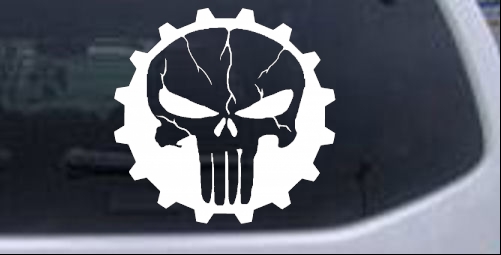 Punisher Skull Gear Skulls car-window-decals-stickers