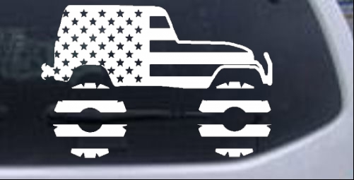 US American Flag Jeep Off Road car-window-decals-stickers