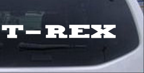 T Rex Text Only Sci Fi car-window-decals-stickers