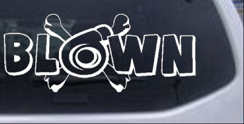 Blown Turbo Blower With Crossbones Moto Sports car-window-decals-stickers