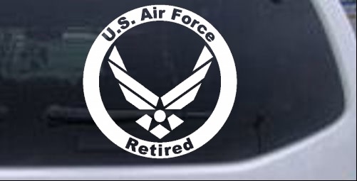 US Air Force Retired Circle Military car-window-decals-stickers