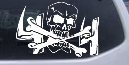 Skull and Cross Bones 4X4 Reversed Off Road car-window-decals-stickers