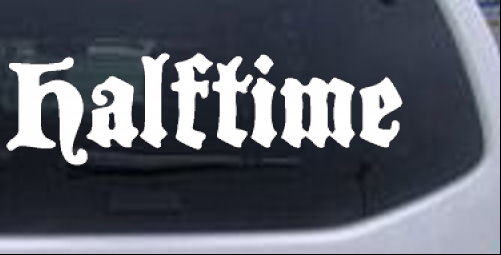 Halftime Black Castle Words car-window-decals-stickers