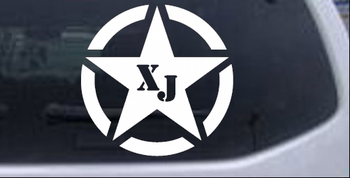 Military Jeep XJ Segmented Star Off Road car-window-decals-stickers