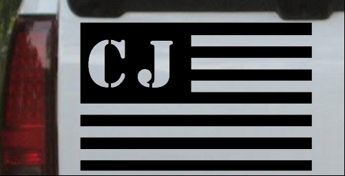 Jeep CJ in American USA Flag Right