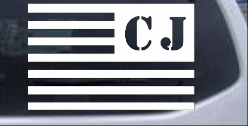 Jeep CJ American USA Flag Left Off Road car-window-decals-stickers