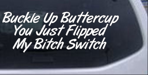 Buckle Up Buttercup Bitch Switch Girlie car-window-decals-stickers
