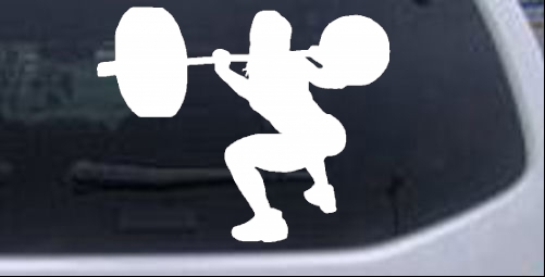 Female Weight Lifter Girlie car-window-decals-stickers