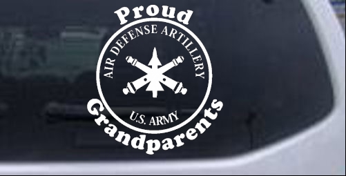 US Army Air Defense Artillery Proud Grandparents Military car-window-decals-stickers