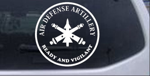 US Army Air Defense Artillery Ready and Vigilant Military car-window-decals-stickers