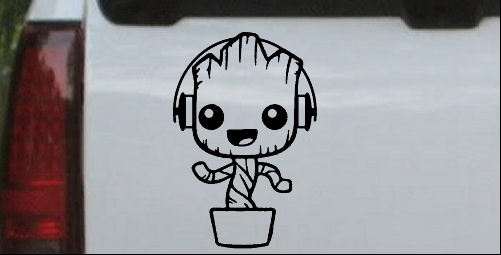 Baby Groot Dancing With Headphones