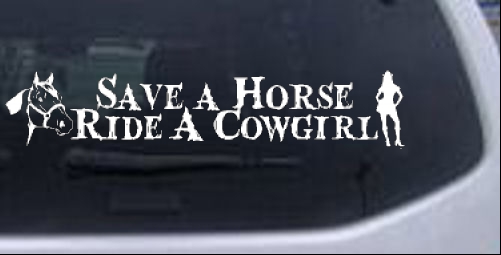 Save a Horse Ride a Cowgirl Western car-window-decals-stickers